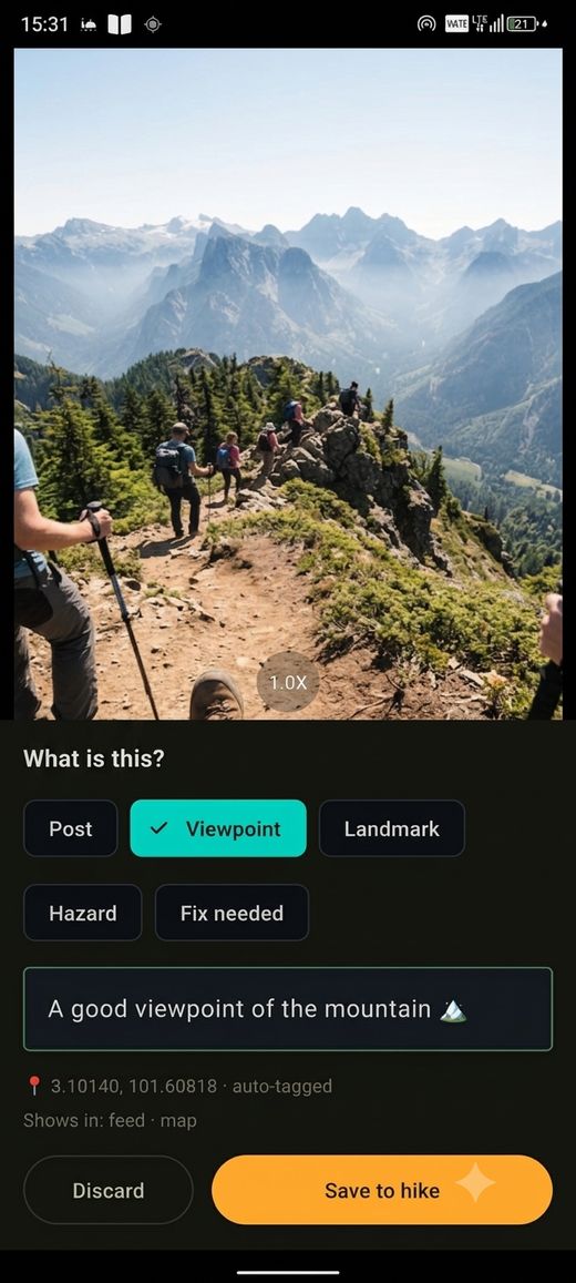 Tagging a capture as a viewpoint